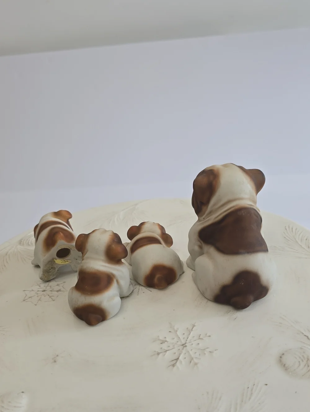 Vintage Harvey Knox  Set Of 4 House Global Art English Bulldog Figurines Japan
